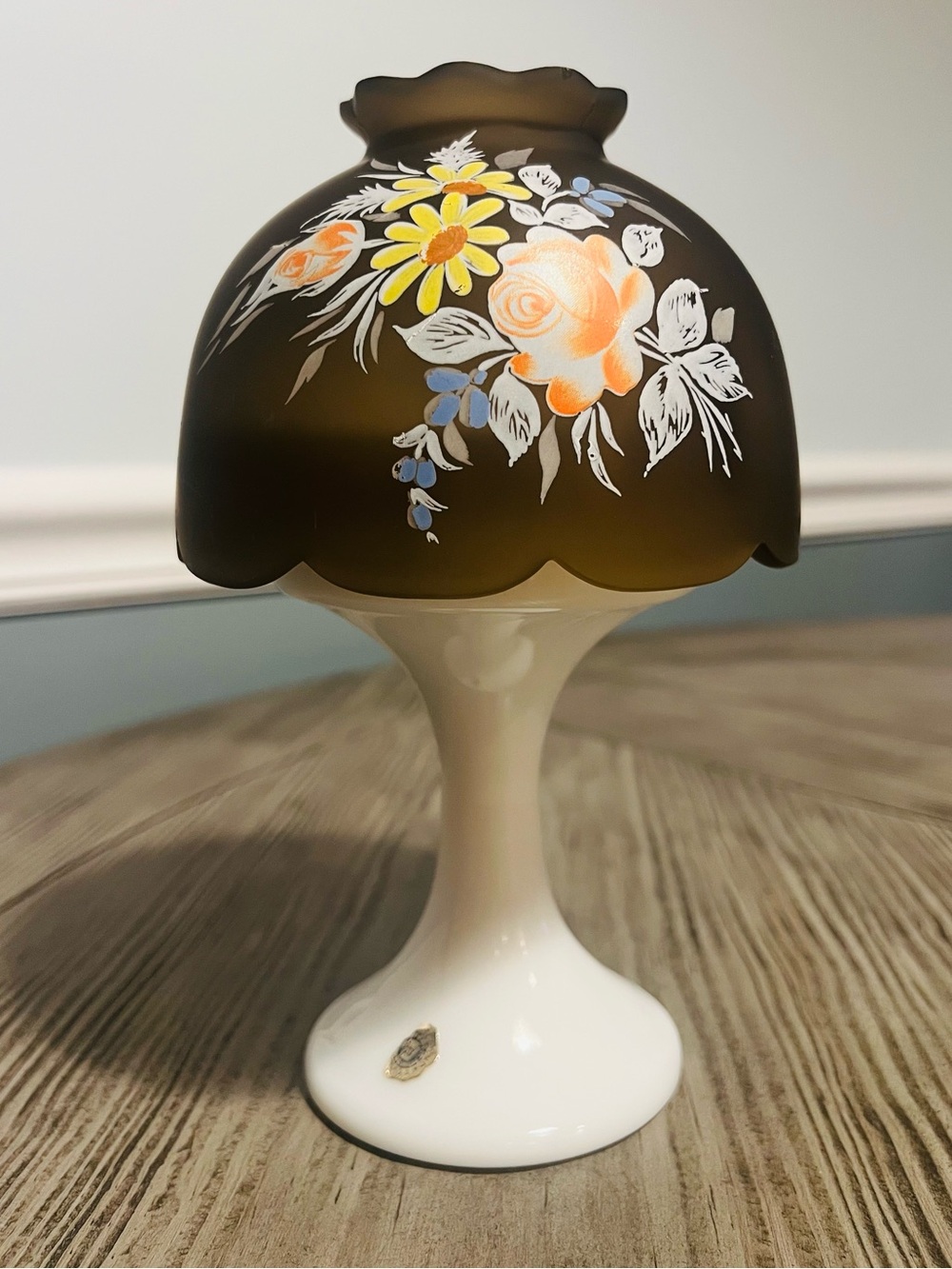 Westmoreland Glass “Brown Mist” Fairy Lamp